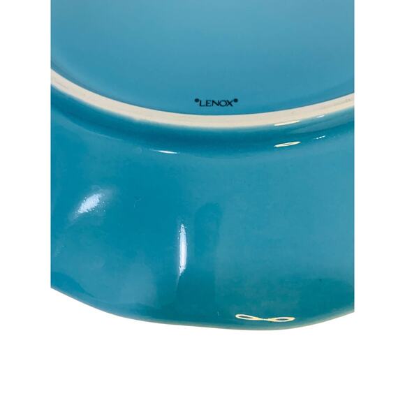 Lenox X Kate Spade Gwinnett Lane Turquoise 9.1 Inch Luncheon Plate - Picture 9 of 10